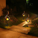 Solar Power Metal LED Ornament Landscape Light Outdoor Flame