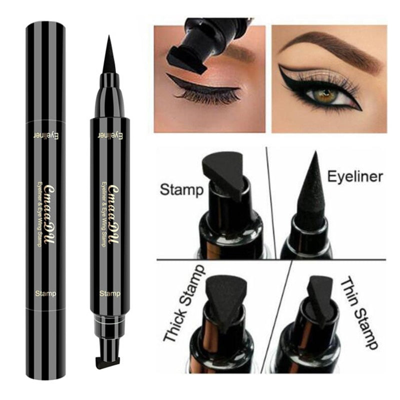 Cmaadu 2 In1 Stamp Seal Eyeliner Pen Waterproof Liquid Eyeliner