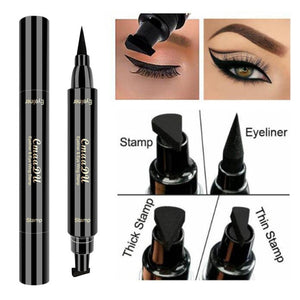 Cmaadu 2 In1 Stamp Seal Eyeliner Pen Waterproof Liquid Eyeliner