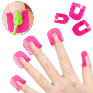 26PCS/pack Professional French Nail Art Manicure Stickers Tips Finger Cover Polish Shield Protector Plastic Case Salon Tools Set