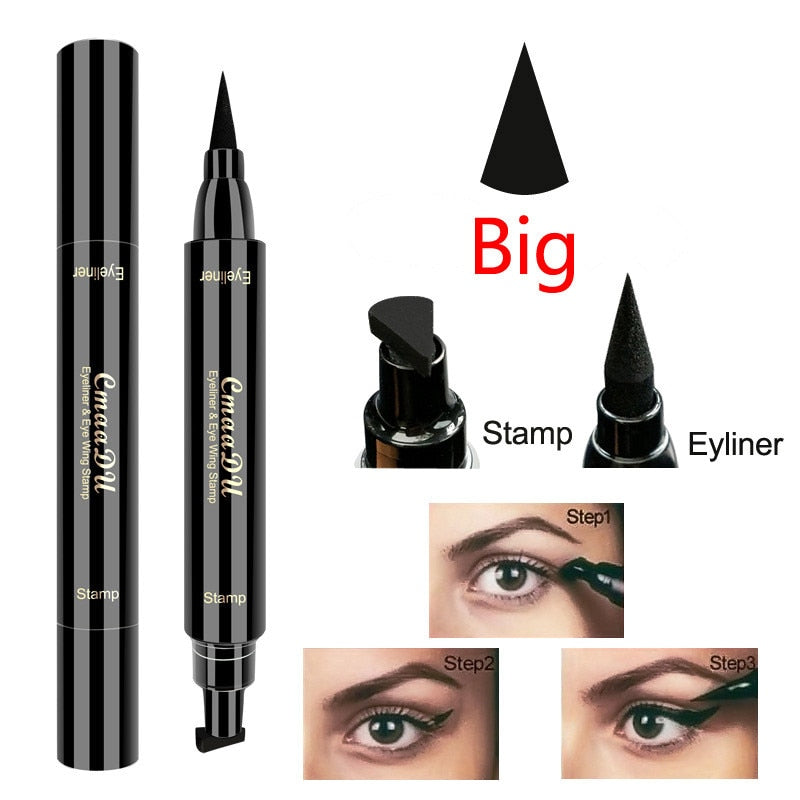 Cmaadu 2 In1 Stamp Seal Eyeliner Pen Waterproof Liquid Eyeliner