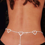 Sexy Glittery Silver Rhinestone Crystal Body Chain