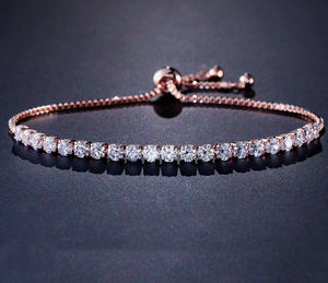 Cubic Zirconia Tennis Adjustable Bracelet