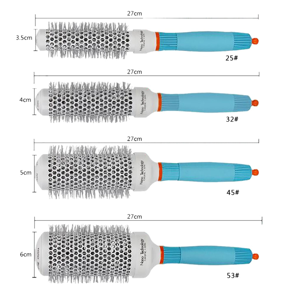 2021 Professional Round Blue Hair Brush Ceramic Ion