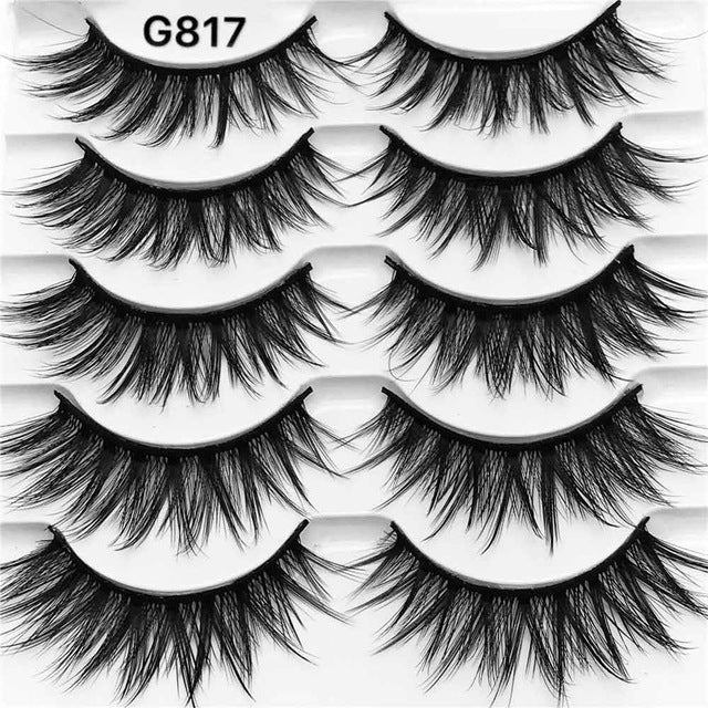 5Pairs 3D Mink Lashes False Eyelashes