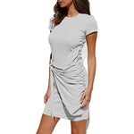 Summer Women Dress Self Tie Draped T-Shirt Dress