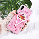 3D Dynamic Ice Cream Phone Case For iphone X Case Fashion Glitter Bling Back Cover Lovely Cartoon Cases For iphoneX Capa