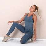 Yoga Suit Knitted Running Sports Fitness Suit