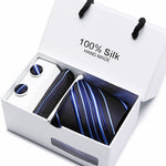 Plaid Men Ties Set Extra Long Size 145cm*8cm Necktie navy blue Paisley Silk Jacquard Woven Neck Tie