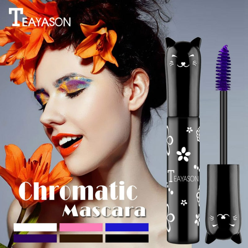 Professional Makeup Mascara Waterproof Quick-drying Eyelash Curling Lengthening Makeup Eyelashes Blue Purple Color Mascara