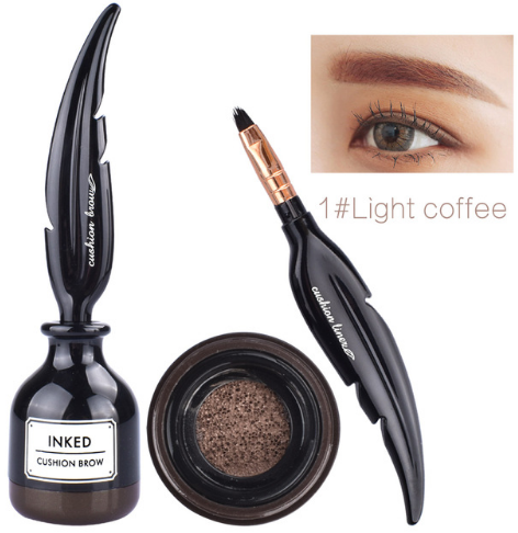 3 Colors Feather Shape Cushion Eyebrow Cream Waterproof