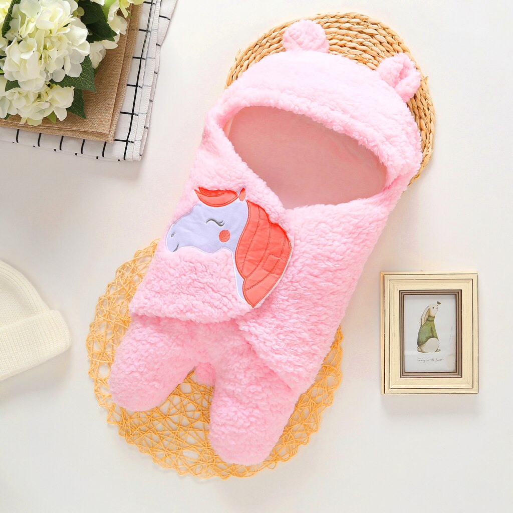 Baby's Clothing Set Cute Cartoon Warm Wrap Blanket Jumpsuit One-piece Suit