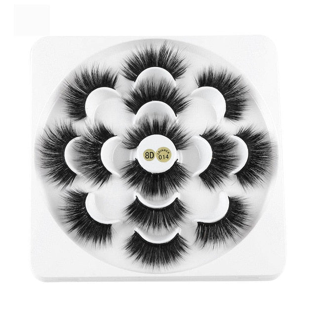 7 Pairs 3D Mink Hair False Eyelashes 25mm