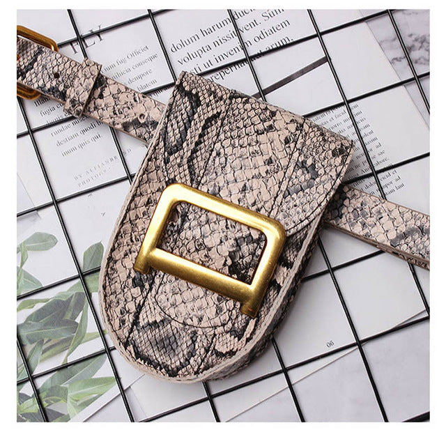 Fanny Pack Women Snake skin Belt Bag