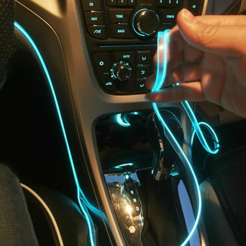 5m car interior accessories atmosphere lamp colorful cold light line with USB DIY Decorative Dash board Console Door LED Light