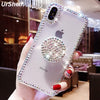 Clear Phone Case For iphone X 8 7 6 6S Plus XR XS MAX Thin Slim Transparent Diamond Stander Holder Cases For iPhone XS MAX