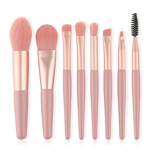 7/8pcs Little Cute Pink Makeup Brushes Set Foundation Powder Eyeshadow Blending Brush Eyebrow Eyelash Brush Beauty Make Up Tools