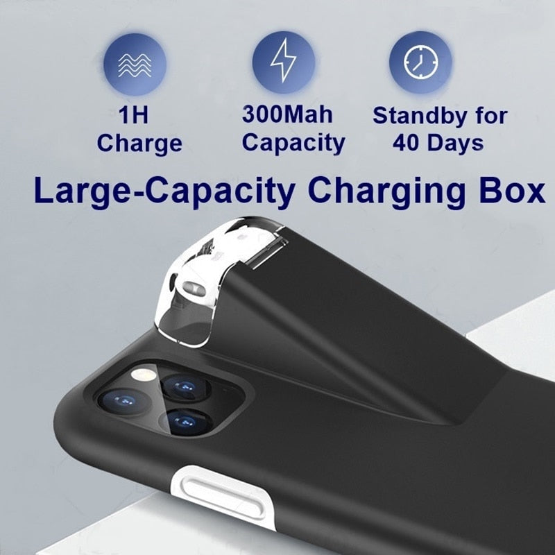 2IN1 Case For iPhone 11 Pro Max Coque Xs Max XR X 8 7 6 6S Plus Cover For Apple AirPods 2 1 With 300Mah Charging Box