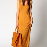 Elegant  Sexy Dress O-Neck Sleeveless Slim Maxi Dress