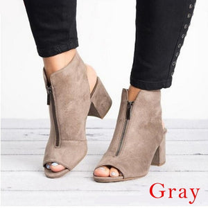 Ankle Boots Faux Suede Leather