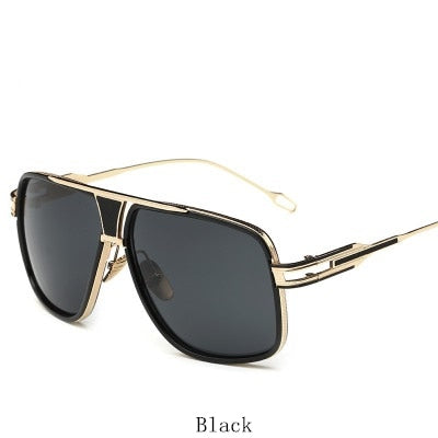 Oversized Men Sunglasses Brand Designer Women Flat Top Sun Glasses Square Point Male Mirror High Quality Five Style Female UV400