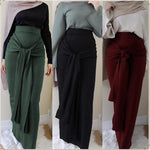 Muslim Islamic ethnic skirts Womens skirt autumn winter Long Belted Pencil Skirt