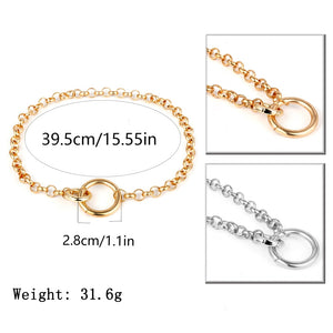 Gold Color Double Round Circle Lasso Choker