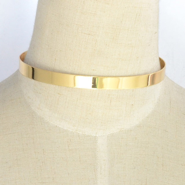 15MM Width Metal Cuff Collar Torques Necklace