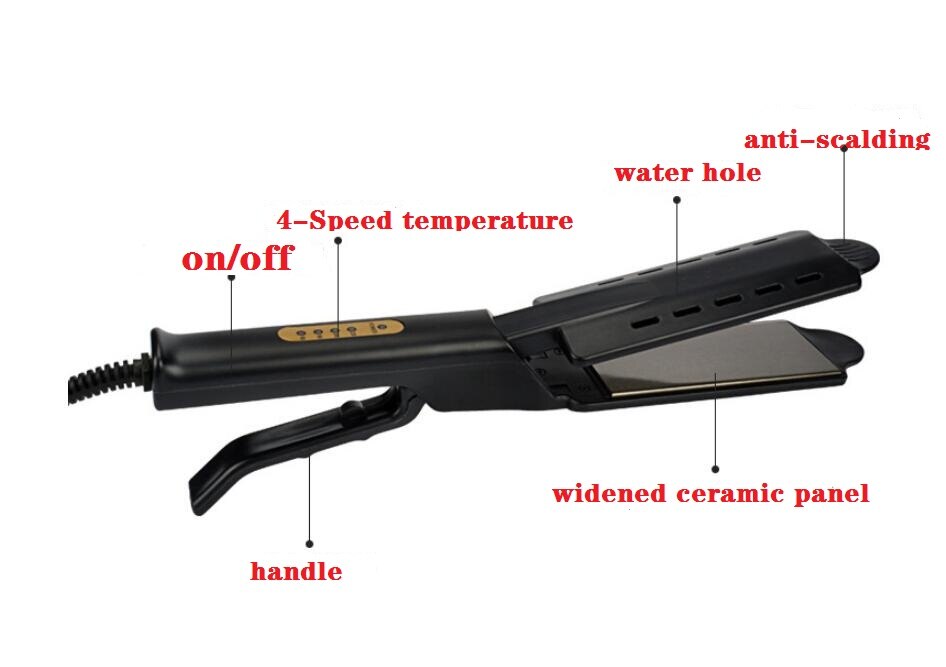 Hair Straightener Four-gear temperature adjustment Ceramic Tourmaline Ionic