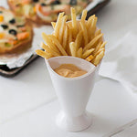 Kitchen Serving Tool Snack Cone Stand + Dip Holder For Chips