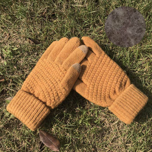 Miya Mona Hot Selling New Women Warm Winter Knitted Full Finger Gloves Mittens Girl Female Solid Woolen Gloves Screen Luvas