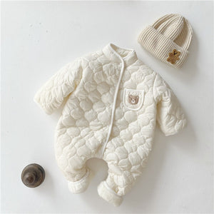 3-6-9-12 Month Old Baby One-Piece Clothes Ins Fashion Baby Romper Clothes In Autumn And Winter With Cotton Ripples