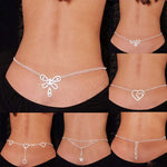 Sexy Glittery Silver Rhinestone Crystal Body Chain