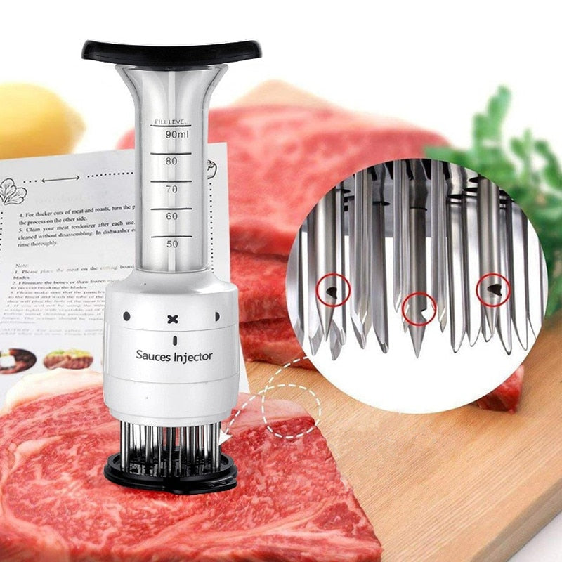 Multi Function Meat Tenderizer Needle ABS+Stainless Steel Steak Meat Injector Marinade Flavor Syringe Kitchen Gadgets Meat Tools