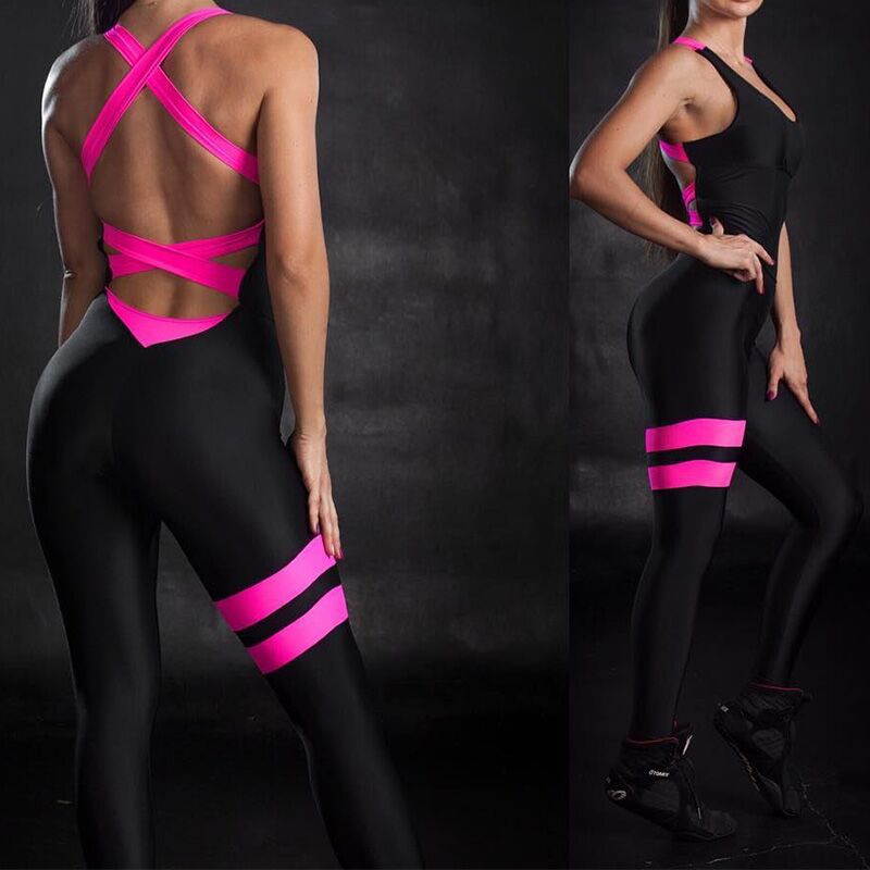 Yoga Gym Sportswear One Piece Backless Sexy Tracksuit