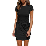 Summer Women Dress Self Tie Draped T-Shirt Dress