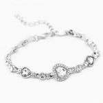 Classic Ocean Heart Crystal Silver Bracelets