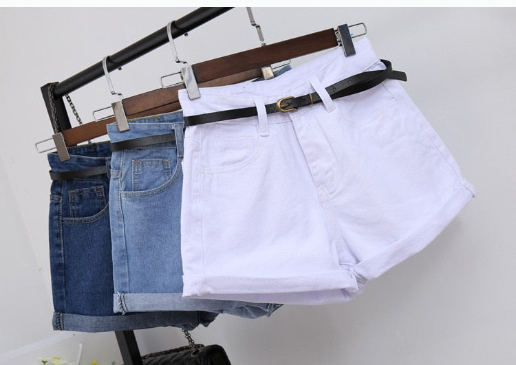 High Waist Women Jeans Denim Shorts Pockets