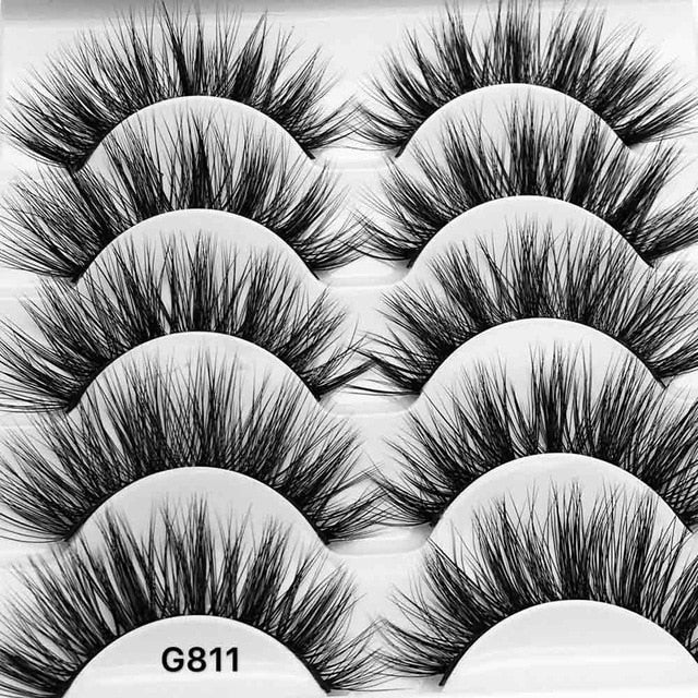 5Pairs 3D Mink Lashes False Eyelashes