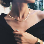 Gold Blade chain Choker Necklace