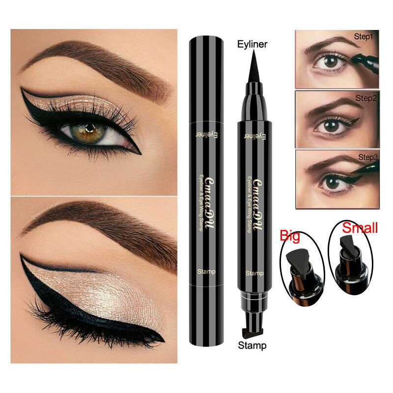 Cmaadu 2 In1 Stamp Seal Eyeliner Pen Waterproof Liquid Eyeliner