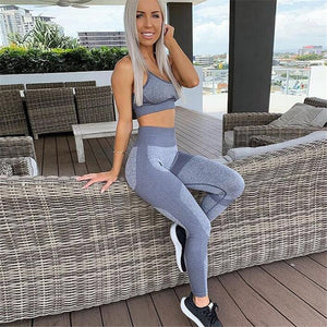 2PCS/Set Camouflage Yoga Set Women Seamless (check Sizes Before Purchase)