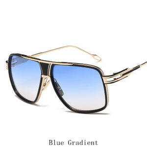 Oversized Men Sunglasses Brand Designer Women Flat Top Sun Glasses Square Point Male Mirror High Quality Five Style Female UV400