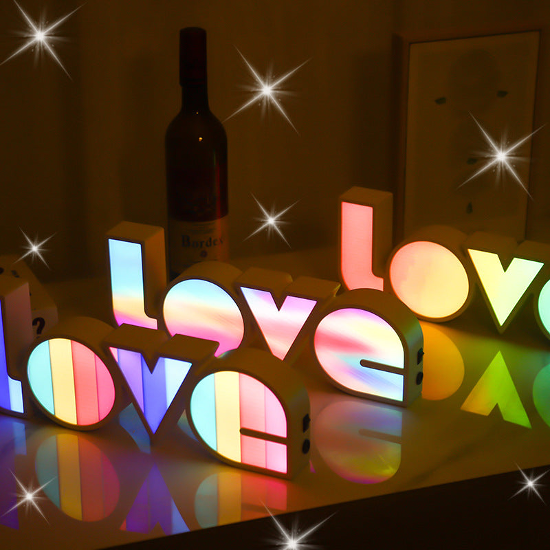 Explosive LED Letter Light Box LOVE Modeling Light Wedding Valentine's Day Confession Proposal Lantern Night Light