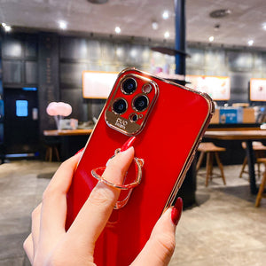 Boucho Luxury electroplating phone case for iphone 12 Pro MAX 11 Pro XS XR X SE 6 6s 7 8 plus 12Mini Phone Holder Ring Grip Case