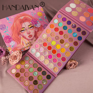 HANDAIYAN 84 Color Makeup Palette Eye Shadow + Blush + Highlight Eye Shadow Set Set Box Pearl Matte Eye Shadow