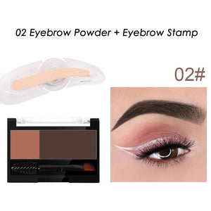 Adjustable Eyebrow Stamp Kit Double Color Perfect Arch Eyebrow Shadow Powder Palette Eyebrow Seal Eye Brow Enhancers Eye Brow