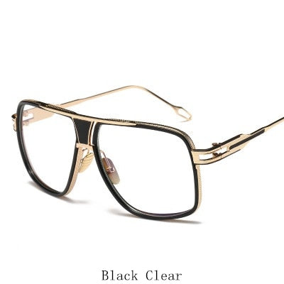 Oversized Men Sunglasses Brand Designer Women Flat Top Sun Glasses Square Point Male Mirror High Quality Five Style Female UV400