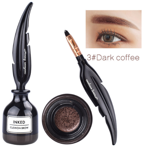 3 Colors Feather Shape Cushion Eyebrow Cream Waterproof