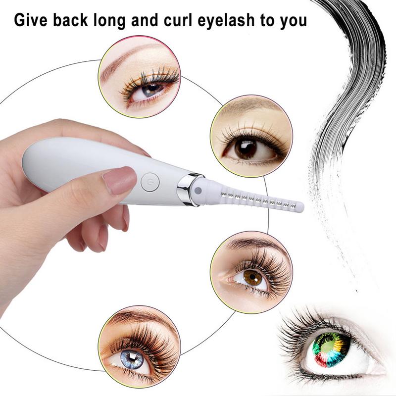 Mini USB Rechargeable Electric Heated Eyelash Long-Lasting Electric Ironing Eyelash Curler